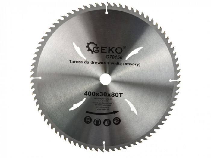 Disc circular pentru lemn, Geko, 400x30x80T, G78158