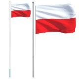 Cumpara ieftin Steag Polonia si stalp din aluminiu, 6,08 m