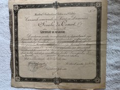 Diploma de Absolvire cursuri de seara si duminica ,Scoala Elementara de Comert