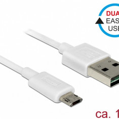Cablu EASY-USB 2.0 tip A la EASY-USB 2.0 tip Micro-B T-T Alb 1m, Delock 84807