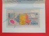 Bancnota 2000 lei - 1999 - Eclipsa totala de soare + Pliant BNR