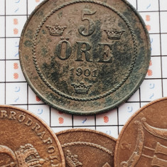 1390 Suedia 5 ore 1901 Oscar II (large letters) km 757