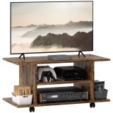 HOMCOM Comodă pentru TV cu Roți, 80&times;40&times;40 cm, Negru | Aosom Romania