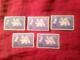 5 Timbre Colonii Britanice - din Seria Campania contra Foamei 1963 : Pitcairn , Gilbert&amp;Elice , Solomon Isl. Fiji , Tonga , 5 valori