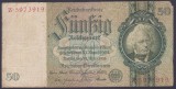 Bancnota Germania 50 Reichsmark 1929 - P182a VF ( serie Z - vezi descriere )