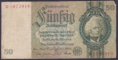 Bancnota Germania 50 Reichsmark 1929 - P182a VF ( serie Z - vezi descriere )