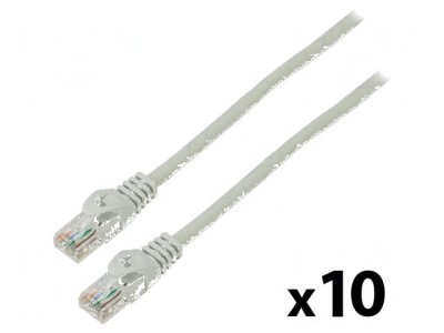 Patch cord U/UTP 6 litat CCA PVC gri 0,5m 26AWG foto