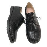 Pantofi din piele Oxford Pax Negru Texturat