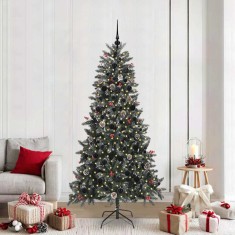 vidaXL Brad de Crăciun artificial cu 300 LED Verde 114 x 114 x 210 cm 3395893