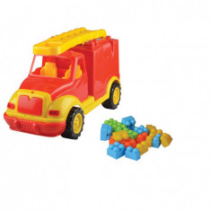 Masina pompieri 43 cm cu 38 piese constructie, in cutie Ucar Toys UC85