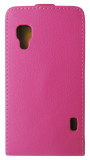 Husa flip roz pentru LG Optimus L5 II E460, Piele Ecologica, Cu clapeta