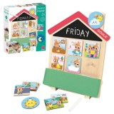 Joc educativ din lemn Casuta cu activitati zilnice pentru copii 2+