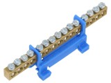 Conector regletă de conexiuni albastră 16mm&sup2; pentru şină DIN