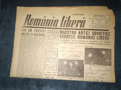 ZIAR ROMANIA LIBERA 21 MARTIE 1945 foto
