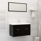 Gossi chiuveta incorporata cu robinet, alb, 81x39x18 cm, ceramica