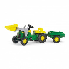 Tractor cu pedale John Deere cu incarcator si remorca