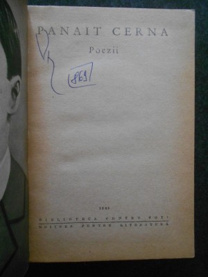 PANAIT CERNA - POEZII (1963, editie cartonata) foto