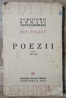 Poezii - Ion Pillat// vol. 1, 1944, necesita relegare foto