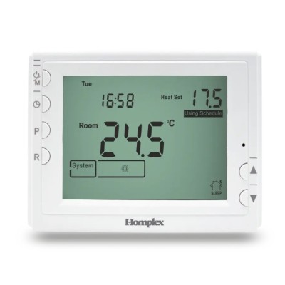 Termostat de ambient pentru centrala, wireless, Homplex 909 RF, programabil, afisaj digital, IP42, alb foto