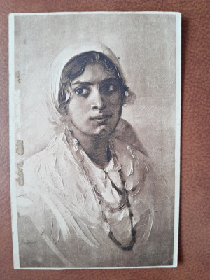 Carte postala, portret femeie, inceput de secol XX foto