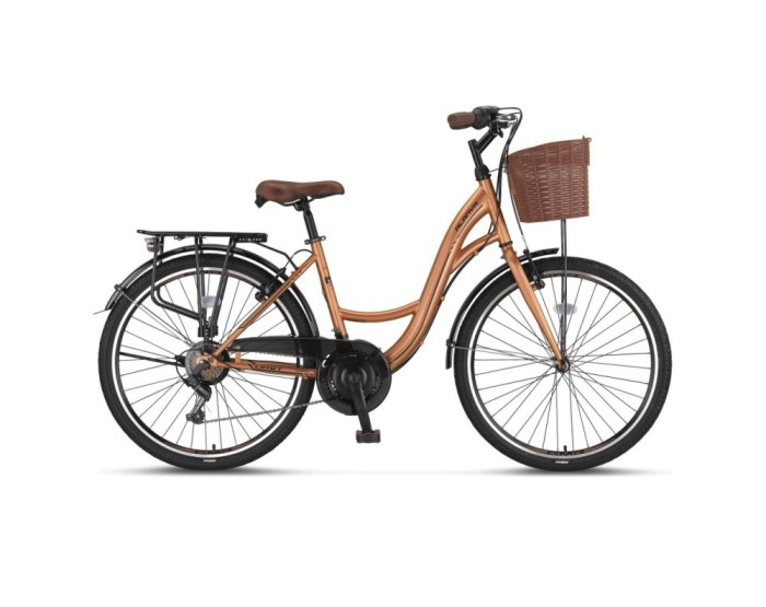Bicicleta City Umit Alanya, roata 26&quot;, 21 viteze, culoare auriu/negru, cadru din... Cod:52610000004