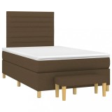 vidaXL Pat box spring cu saltea, maro &icirc;nchis, 120x190 cm, textil 3270414