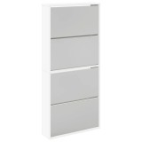 Cumpara ieftin Pantofar cu 4 niveluri si oglinda, alb, 63 x 17 x 134 cm
