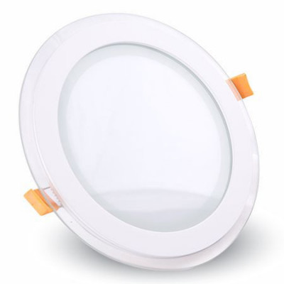 Panou led rotund incorporabil 6w 6400k alb rece, sticla foto