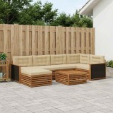 vidaXL Set de canapele de exterior cu pernă 7 pcs Natural și Bej 3383586