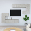 VidaXL Dulap TV montat pe perete, gri beton, lemn prelucrat