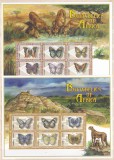 Cumpara ieftin DB1 Fauna Africana Zambia Fluturi Ghepard Lei 2 x MS MNH, Nestampilat