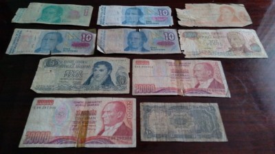 10 bancnote rupte, uzate, cu defecte (cele din imagine) #37 foto