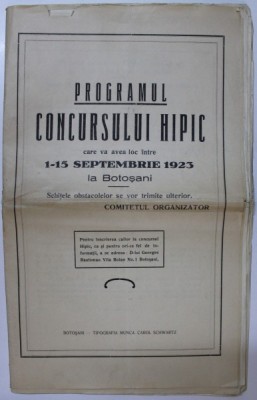 PROGRAMUL CONCURSULUI HIPIC - BOTOSANI foto