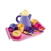 Set Mic Dejun cu Tava Androni Giocattoli, 18 Piese, Violet/Galben/Roz, Jucarie Bucatarie Copii