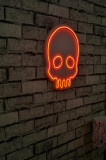 Decoratiune luminoasa LED, Skull, Benzi flexibile de neon, DC 12 V, Rosu, Neon Graph