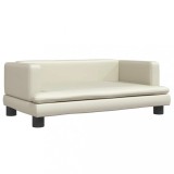 Cumpara ieftin Pat de caini, crem, 80x45x30 cm, piele ecologica