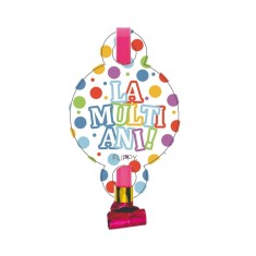 Set 6 suflatori, flippy, colectia la multi ani, 19 x 11 cm, din carton/plastic/hartie, multicolor