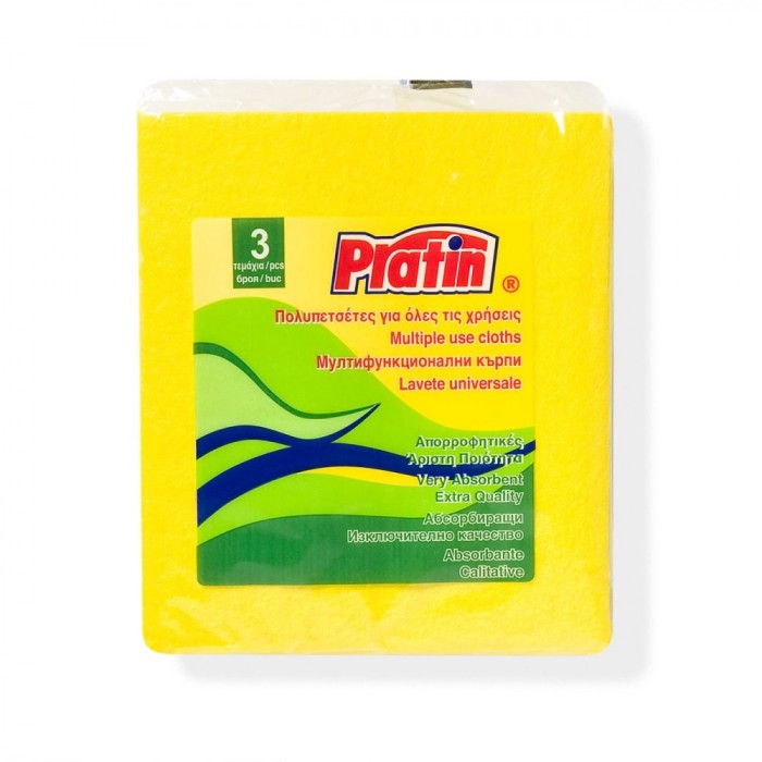 Lavete Universale, Pratin, Set 3 Bucăți, Galben, Foarte Absorbante, Rezistență &Icirc;naltă