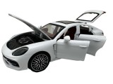 Macheta Porsche Panamera alb 1/24 sunete lumini deschide usile si capotele