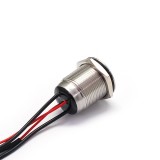 Buton Push Metalic, 12-24V DC, 22mm, cu Retinere, Led Verde, 4 fire 20cm