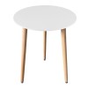 Masa stil scandinav, Artool, Kami, rotunda, MDF si lemn, alb, 60x74 cm, Leobert
