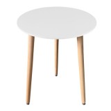 Masa stil scandinav, Artool, Kami, rotunda, MDF si lemn, alb, 60x74 cm GartenVIP DiyLine