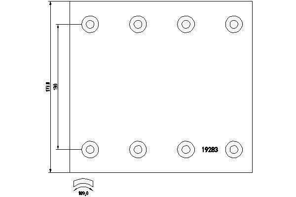 TEXTAR 1928306 Set garnituri de frictiune, frana tambur