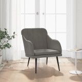 VidaXL Fotoliu, gri &icirc;nchis, 63x76x80 cm, catifea