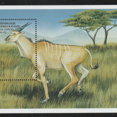 Congo 2000-Fauna,Elan,colita dantelata,MNH,Mi.Bl.85