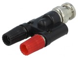 Adaptor Banană 4mm la BNC Soclu Negru 59mm
