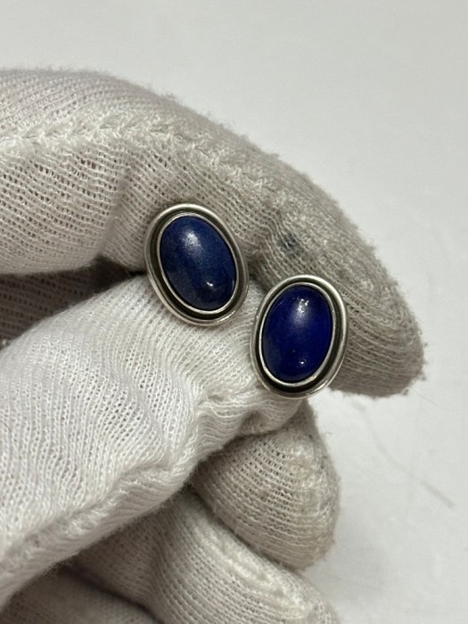 BUTONI ARGINT 925 + Lapis Lazuli - By Georg Jensen - Denmark - 1915-1919 !