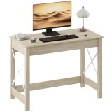 HOMCOM Masă de Birou Modernă Masă de Birou Masă de Calculator Ușor de Asamblat pentru Birou Studiu 105x50x76 cm Natural | Aosom Romania