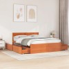 Gossi cadru pat fara saltea, maro ceruit, 160x200 cm, lemn masiv pin