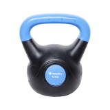 Gantera inSPORTline Vin-Bell Dark 12 kg, Kettlebell, Greutate Fixa, Antrenament Fitness, Prindere Vinil, Neagra